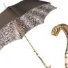 Snake Charmer: il Marchesato Umbrella with Cobra Handle in Gold