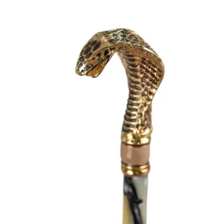 Snake Charmer: il Marchesato Umbrella with Cobra Handle in Gold