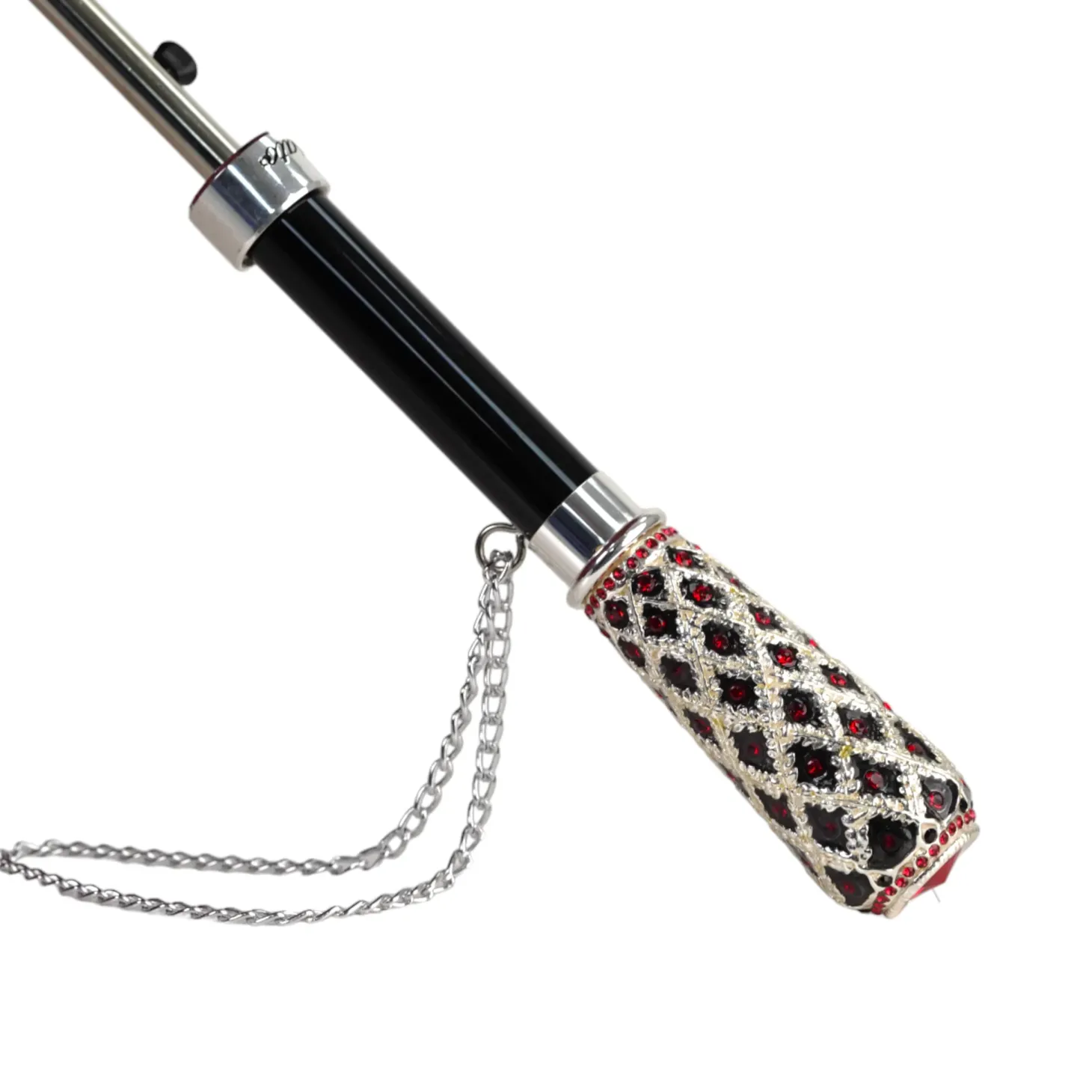 Special Edition Umbrella Featuring Black Ruffles and Silver-Plated Acc