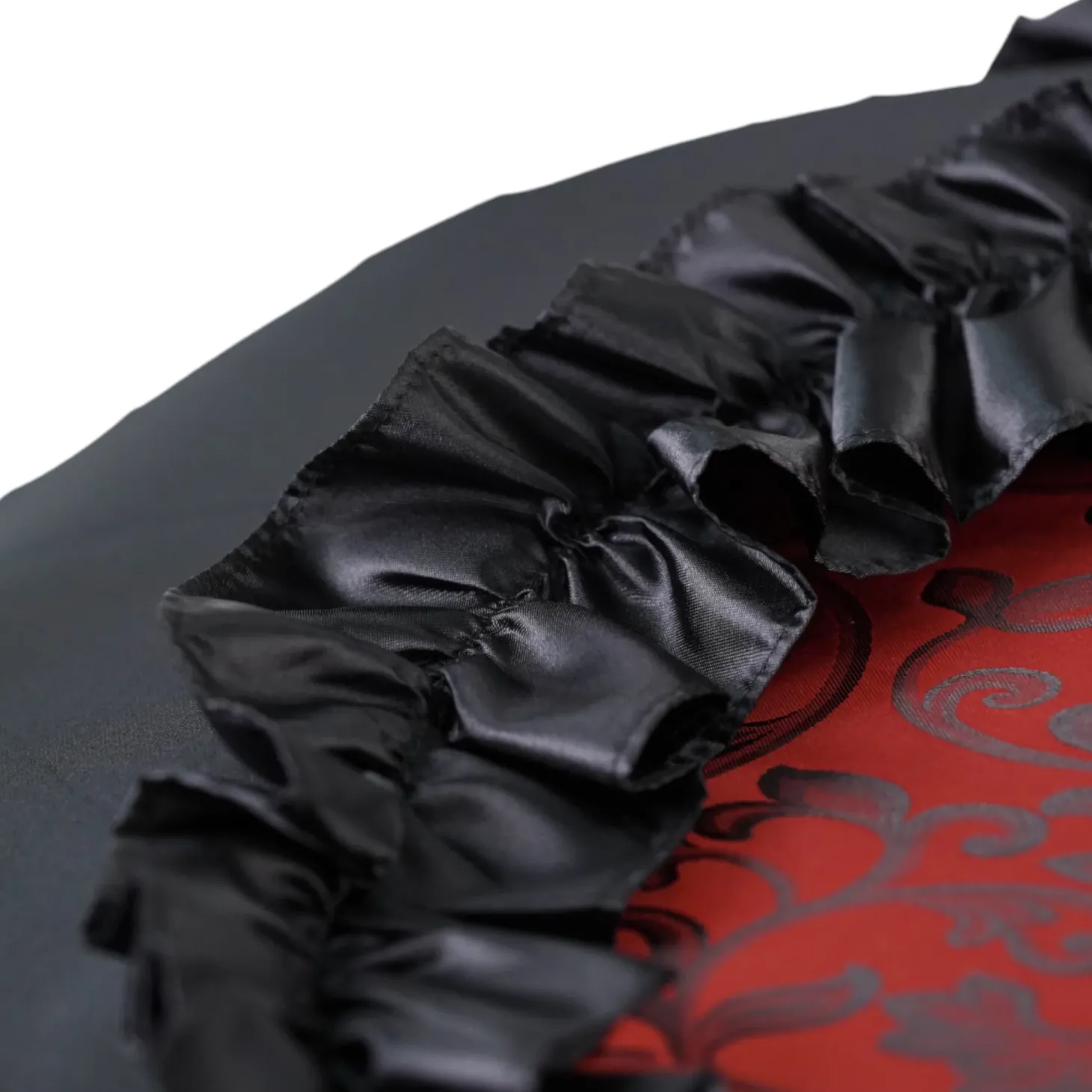 Special Edition Umbrella Featuring Black Ruffles and Silver-Plated Acc