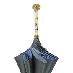Stunning grey umbrella with light purple inside