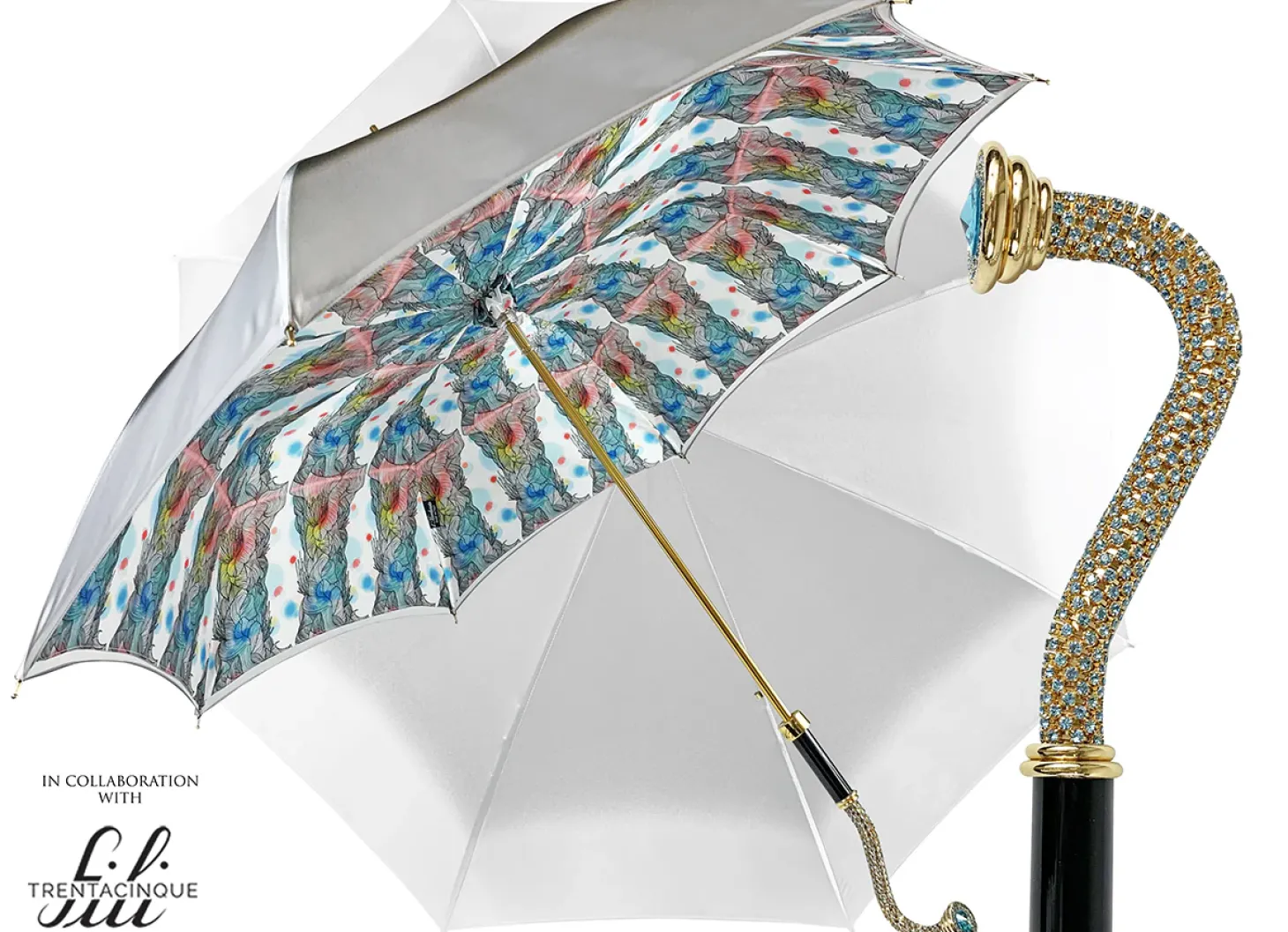 Stunning Grey Umbrella with "35fili" Anemones design