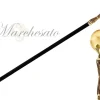 Sturdy and Elegant Walking Stick - Brass Sphere With a Mirror Surface