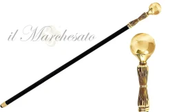Sturdy and Elegant Walking Stick - Brass Sphere With a Mirror Surface
