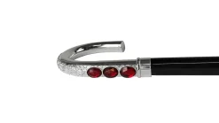 Sturdy Walking cane With Red Crystal