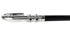 Sturdy Walking Stick With Blue Crystals