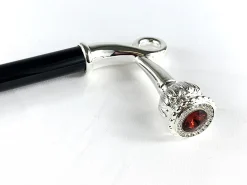 Sturdy Walking Stick With Red Swarovski Crystal