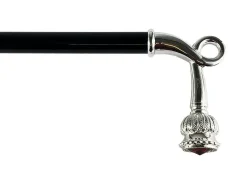Sturdy Walking Stick With Red Swarovski Crystal