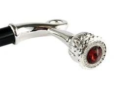 Sturdy Walking Stick With Red Swarovski Crystal