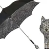 Stylish umbrell - Silverplated 925 Wolf with fur design