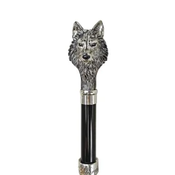 Stylish umbrell - Silverplated 925 Wolf with fur design