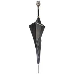 Stylish umbrell - Silverplated 925 Wolf with fur design