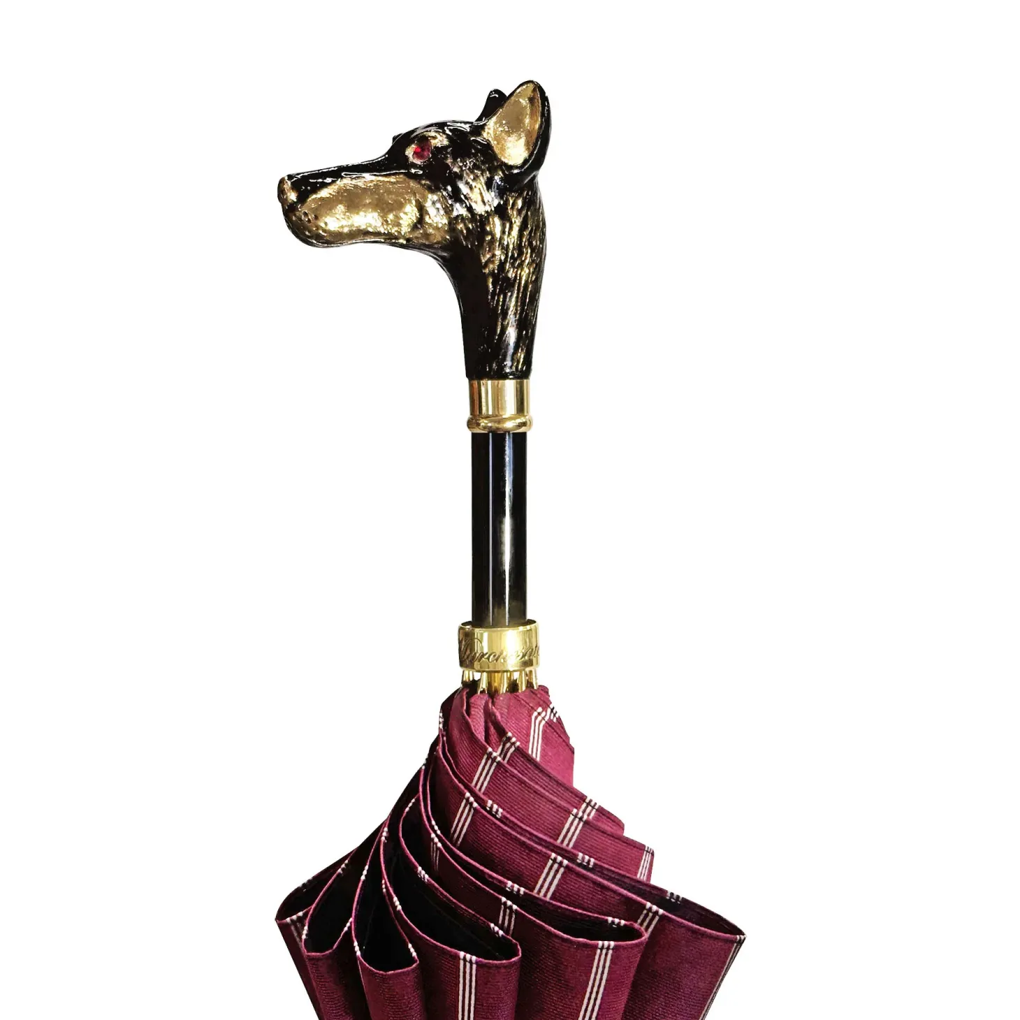 Stylish umbrella - Goldplated 24K Dobermann handle