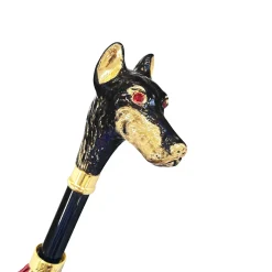 Stylish umbrella - Goldplated 24K Dobermann handle
