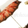 Superb Dahlia Double Canopy Umbrella Finished in a Luxurious Satin Pol