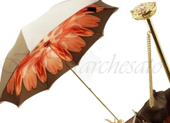 Superb Dahlia Double Canopy Umbrella Finished in a Luxurious Satin Pol