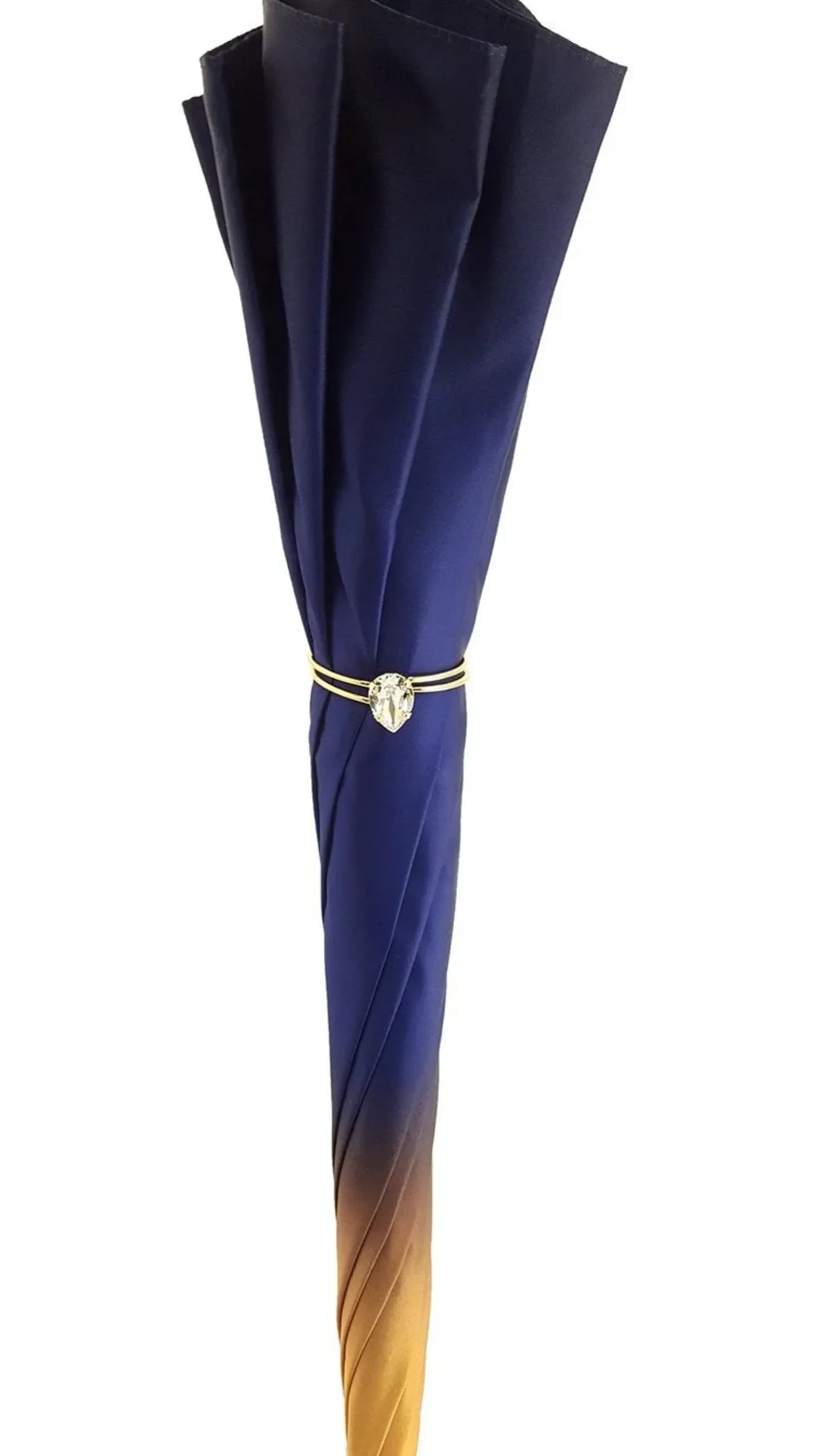 Superb Double Canopy Umbrella Finished in a Luxurious Blue Satin Polye