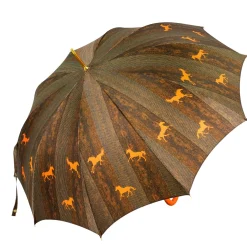 The Noble Ride – Artisanal Umbrella with Ostrich Touch