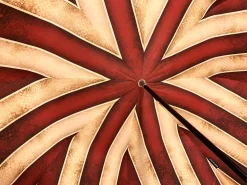 Tobacco Handmade Men's Umbrella - Striped Red And Cream