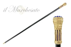 Tower walking stick with Blue crystals