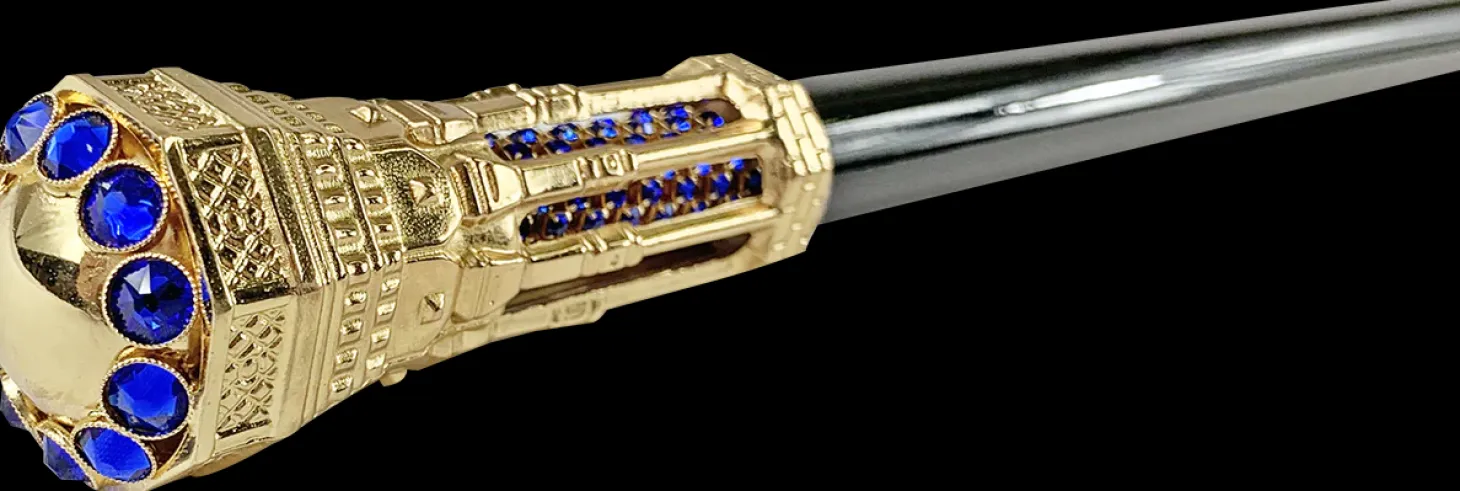 Tower walking stick with Blue crystals