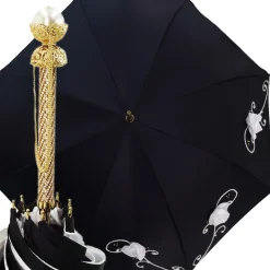 Umbrella With Double Cloth And Embroidered Flowers Fashionable Umbrella