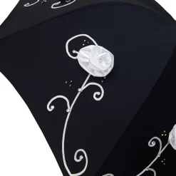 Umbrella With Double Cloth And Embroidered Flowers Fashionable Umbrella