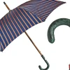 Umbrella with green Caiman Crocodile leather handle
