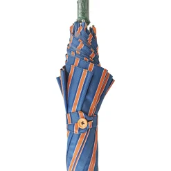 Umbrella with green Caiman Crocodile leather handle