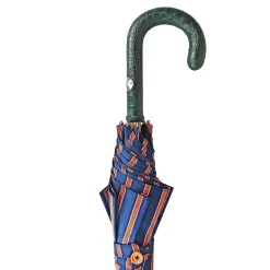 Umbrella with green Caiman Crocodile leather handle