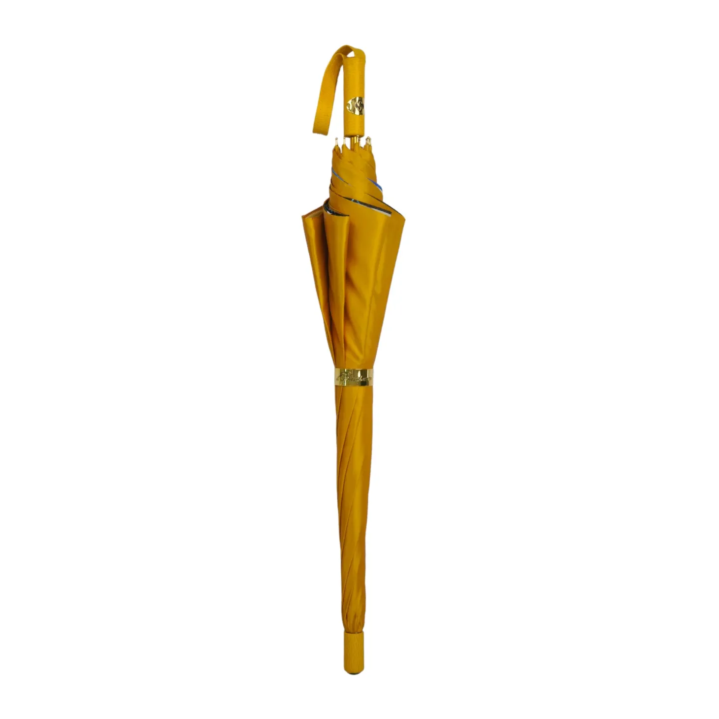 Umbrella with Painted Canvas Style Fabric - Leather handle