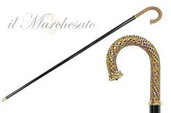 Walking cane Encrusted with Multicolor Crystals