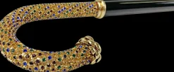 Walking cane Encrusted with Multicolor Crystals