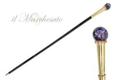 Walking stick - Exquisite Sphere With Minerals Crystals - Natural Amet