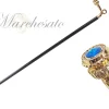 Walking stick - Sturdy gold plated 24K brass handle