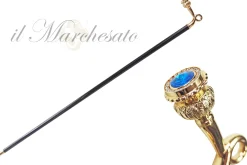 Walking stick - Sturdy gold plated 24K brass handle