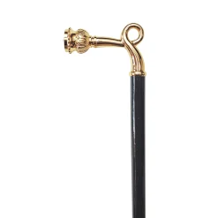 Walking stick - Sturdy gold plated 24K brass handle
