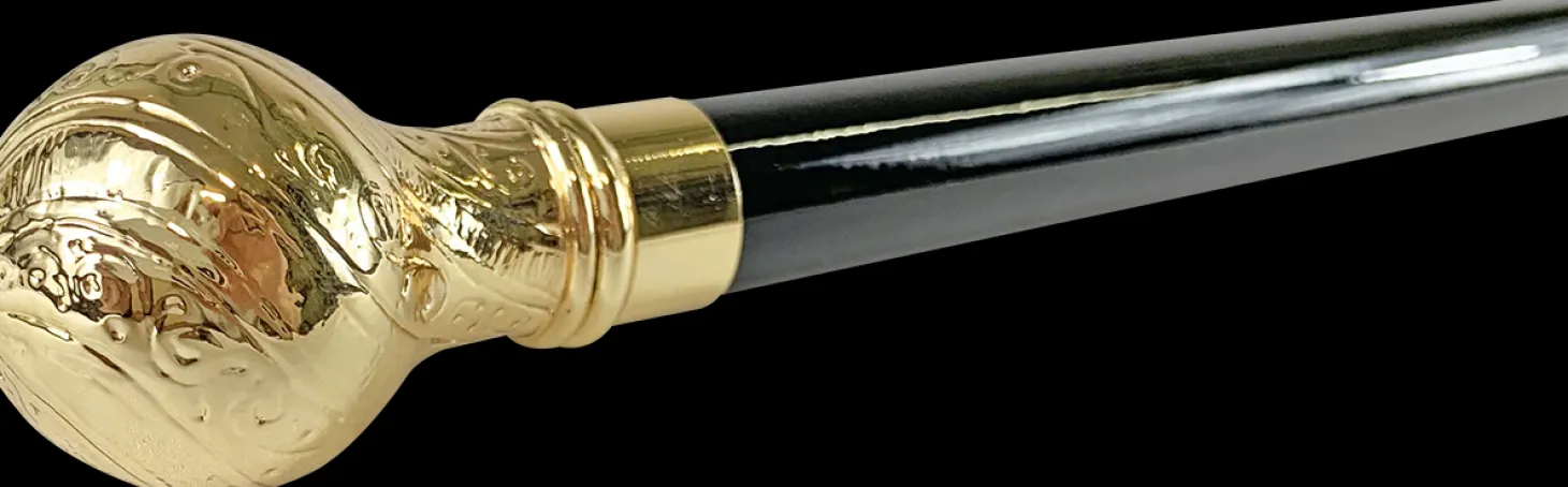 Walking stick ceremonial knob - gold plated 24K
