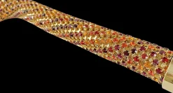 Walking stick Encrusted with multicolor red and orange Crystals