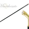 Walking stick for man - Sturdy gold plated 24K brass handle