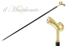 Walking stick for man - Sturdy gold plated 24K brass handle