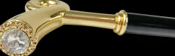 Walking stick for man - Sturdy gold plated 24K brass handle