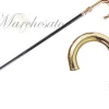 Walking stick for man in brass - 24K goldplated with Silverplated sphe