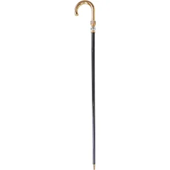 Walking stick for man in brass - 24K goldplated with Silverplated sphe