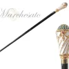Walking stick Hand painted Knob with indicolite crystals