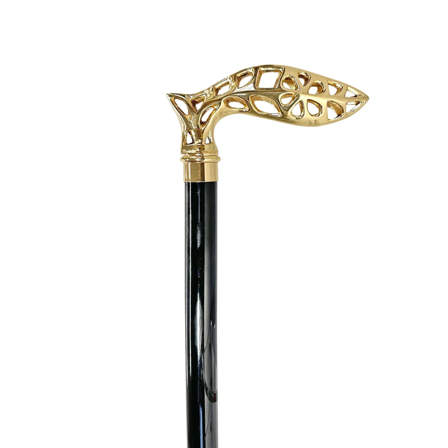 walking stick in perforated metal - 24K goldplated