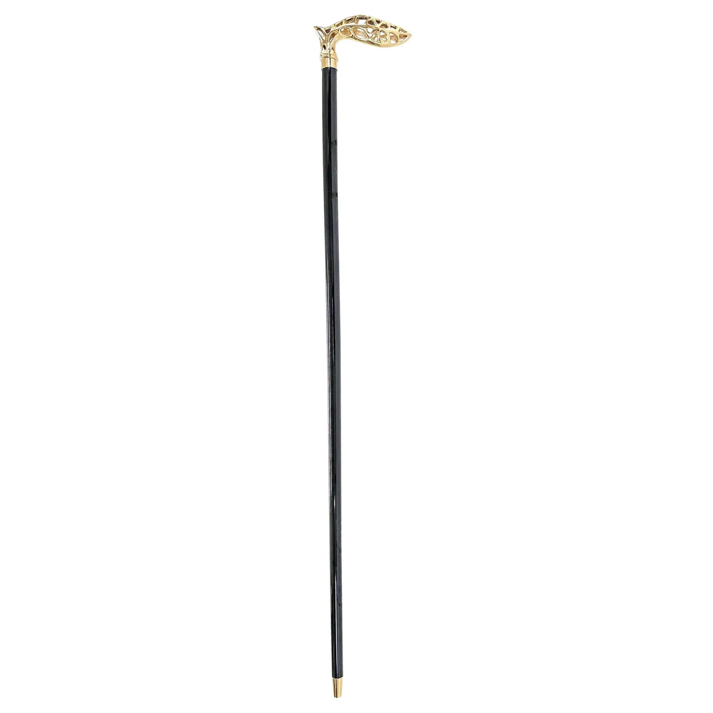 walking stick in perforated metal - 24K goldplated