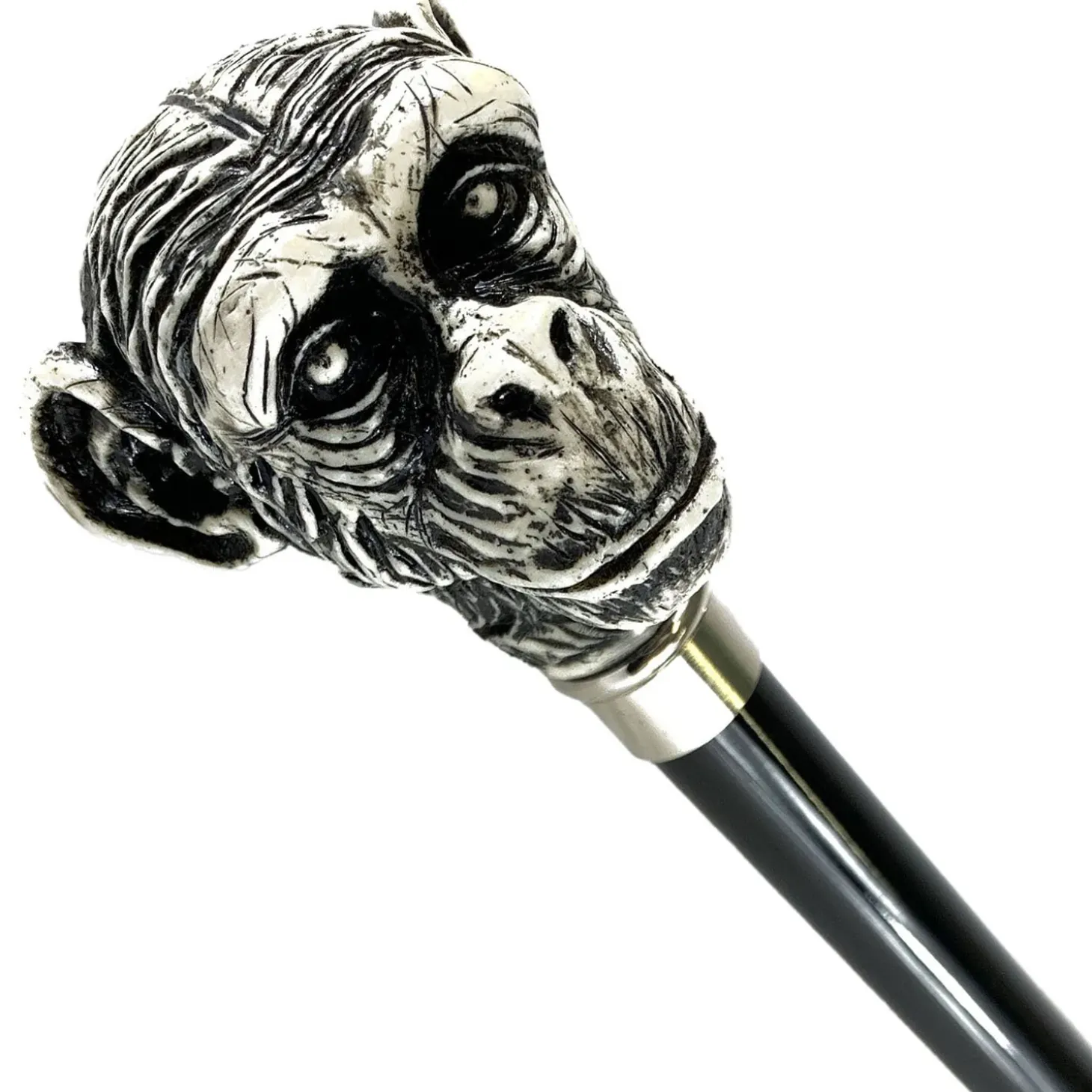 Walking Stick Monkey Lacquered in an Ivory Color