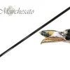 Walking Stick with a Hand-Enamelled Dog's Head on 24k Gold
