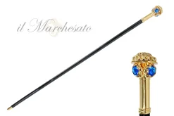 Walking stick with flower and "Capri" crystals